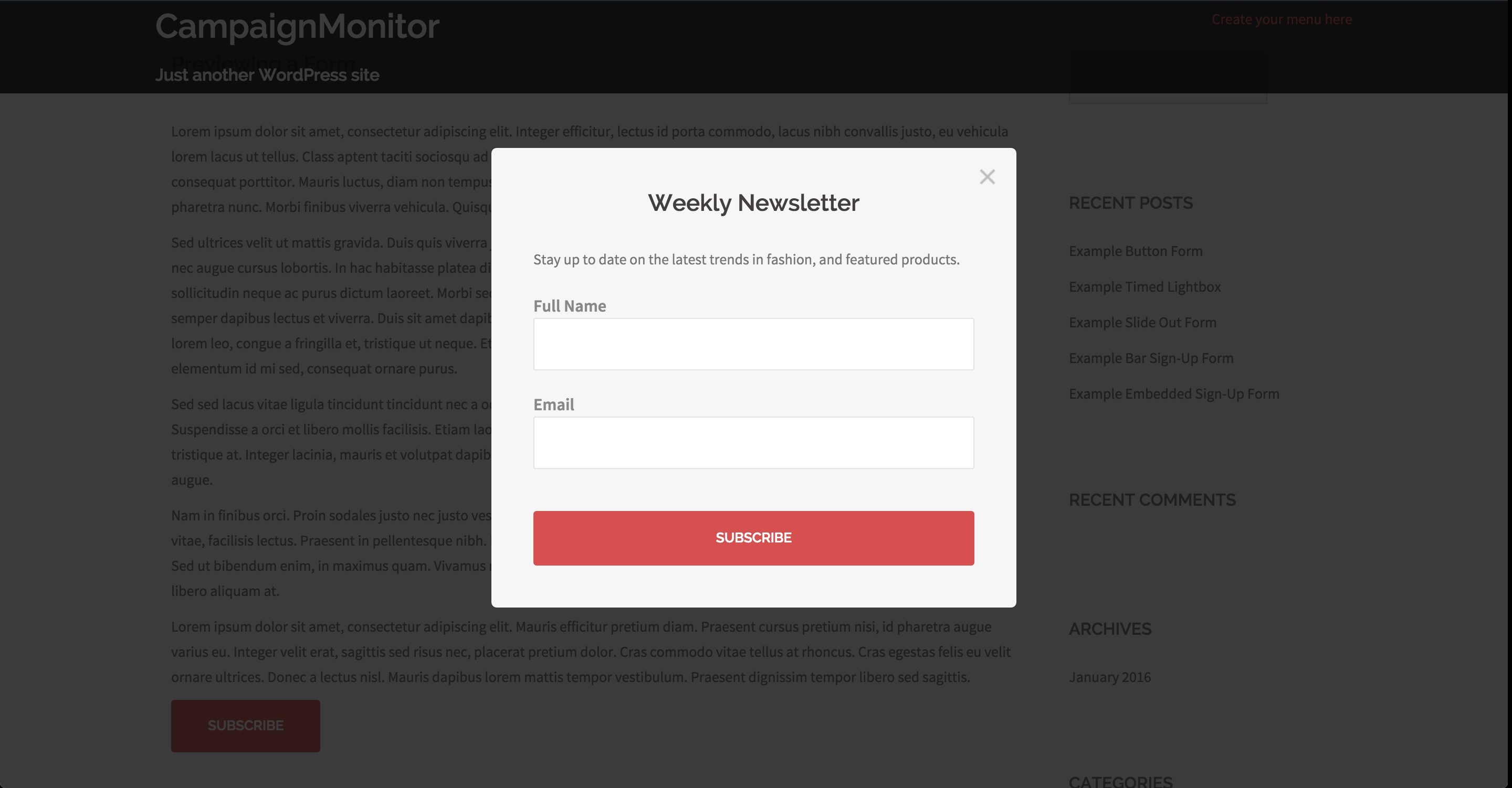 Bar forms for the top/bottom of your site.