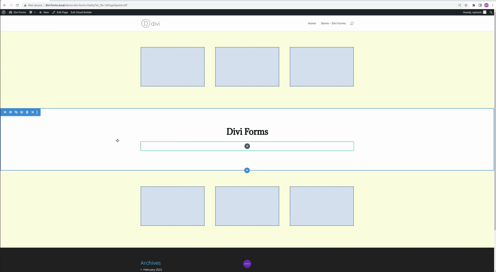 Divi Modules Form Fields