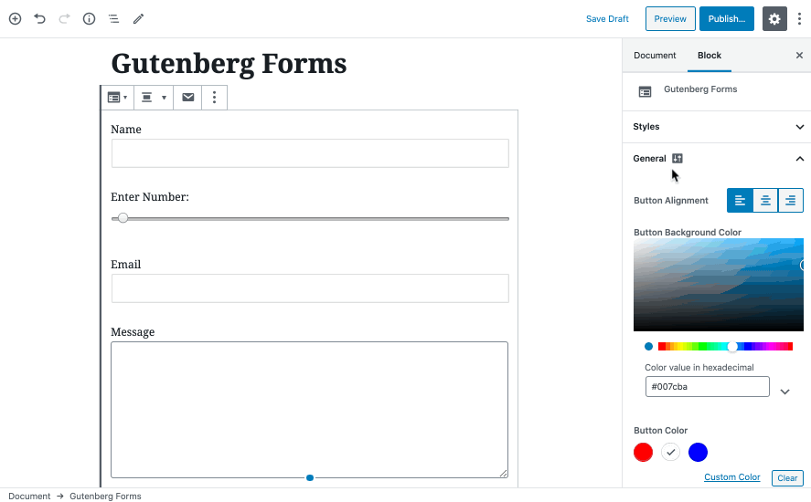 Form Settings