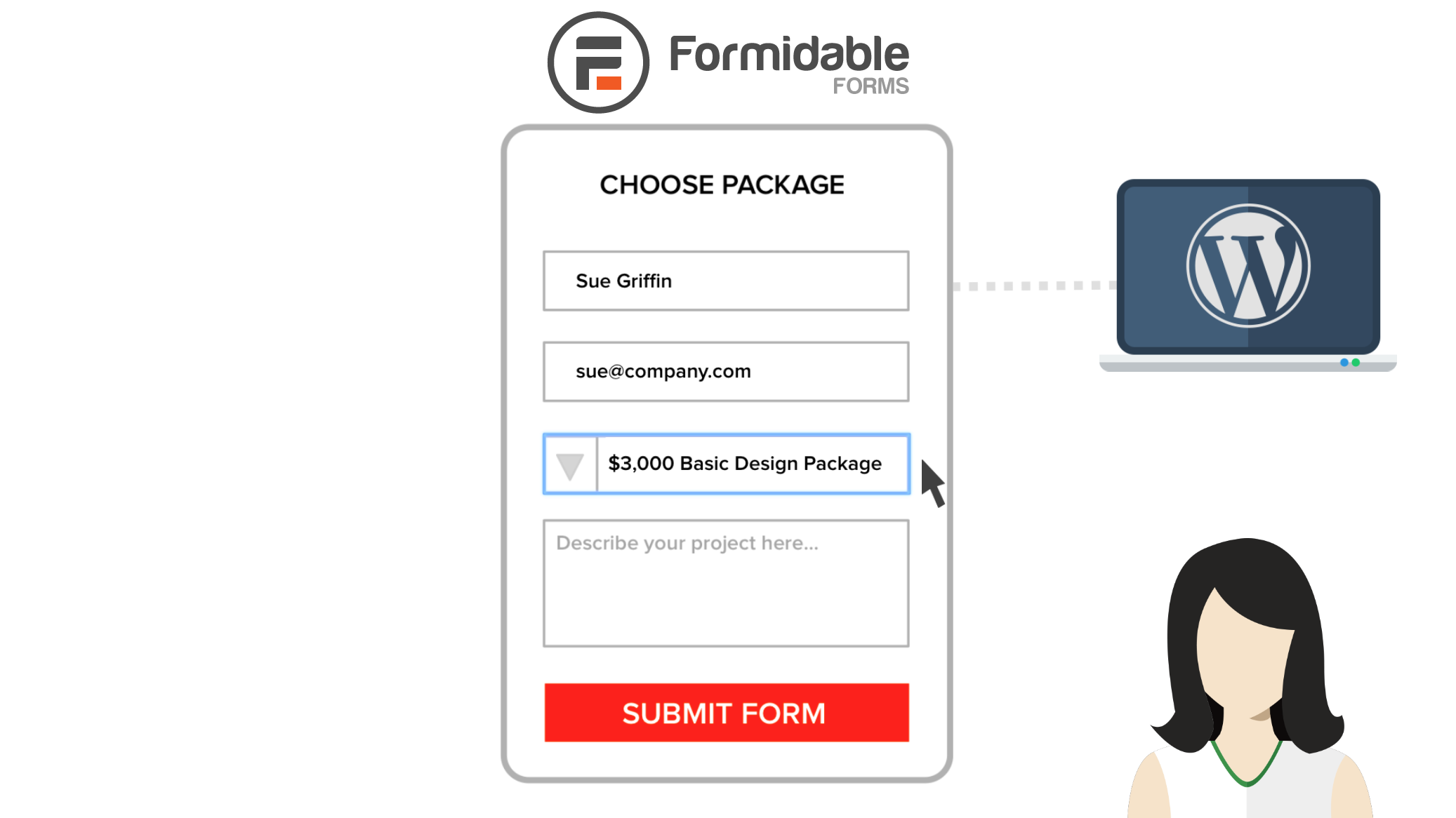 **Select Your Formidable Forms:**  If you already have your Formidable Form created you can easily insert dynamic field data (from the form that is being submitted/triggering this contract) by selecting the Formidable Form.
