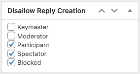 Define which roles may create replies in a forum