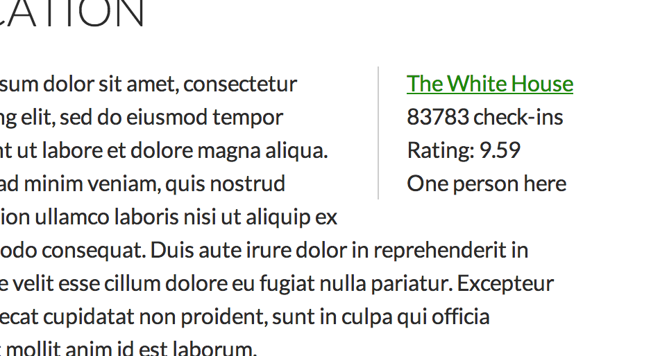 The shortcode in action