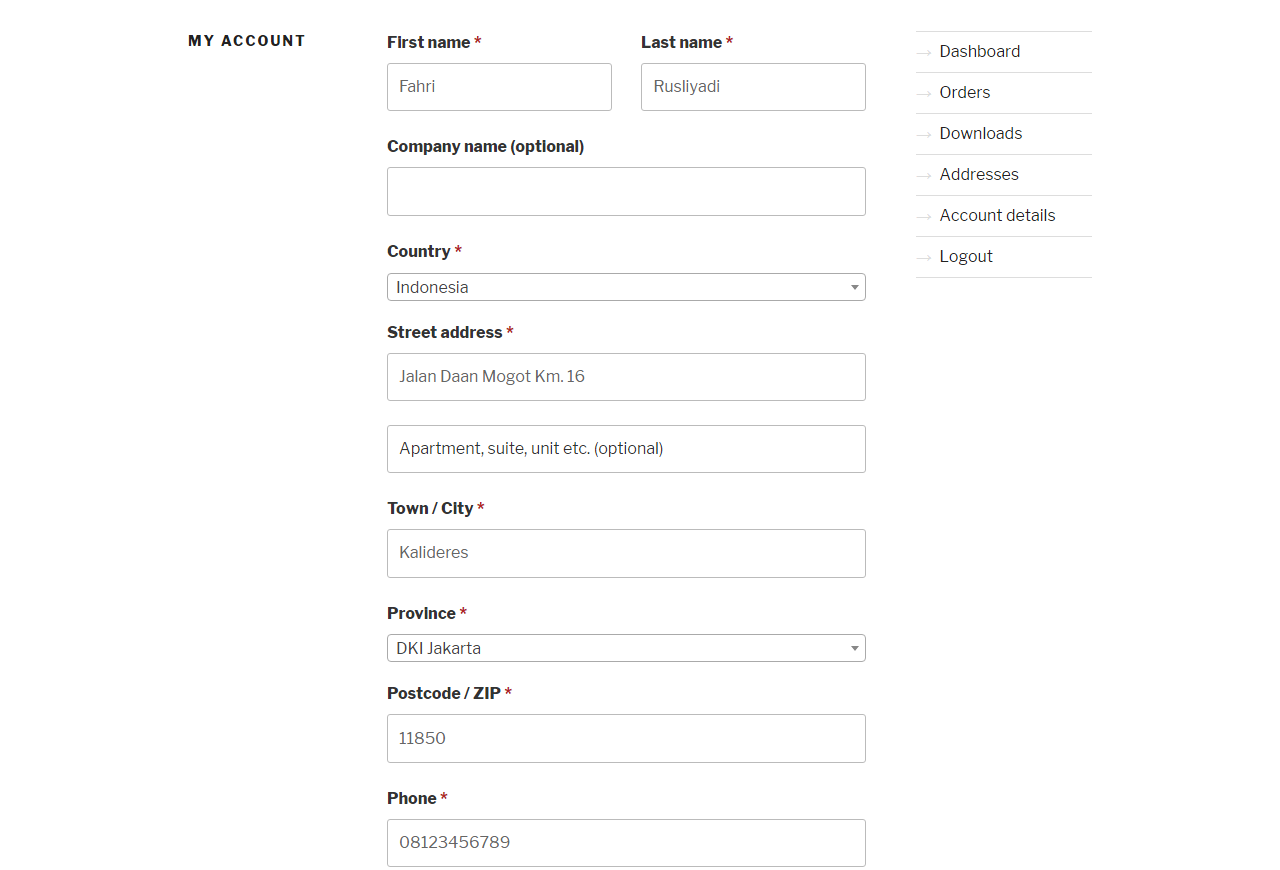 Edit address