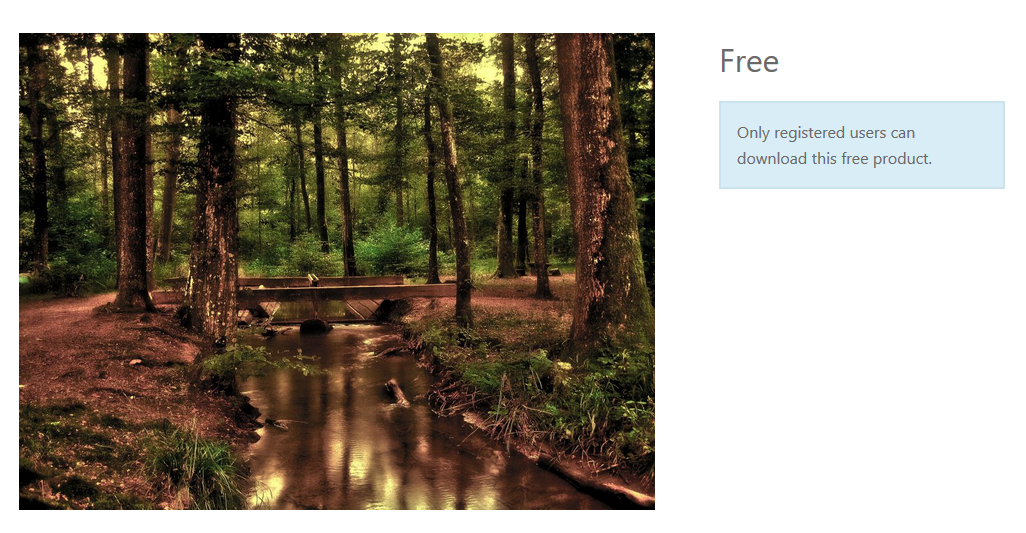 Message shown when "Require login" is set for free downloads
