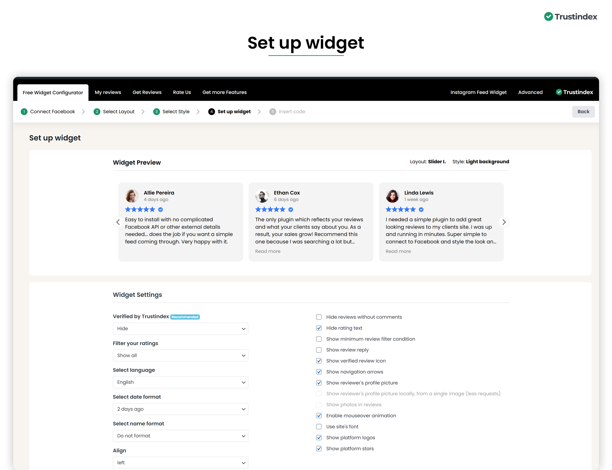 Sample widget - Grid (light background)