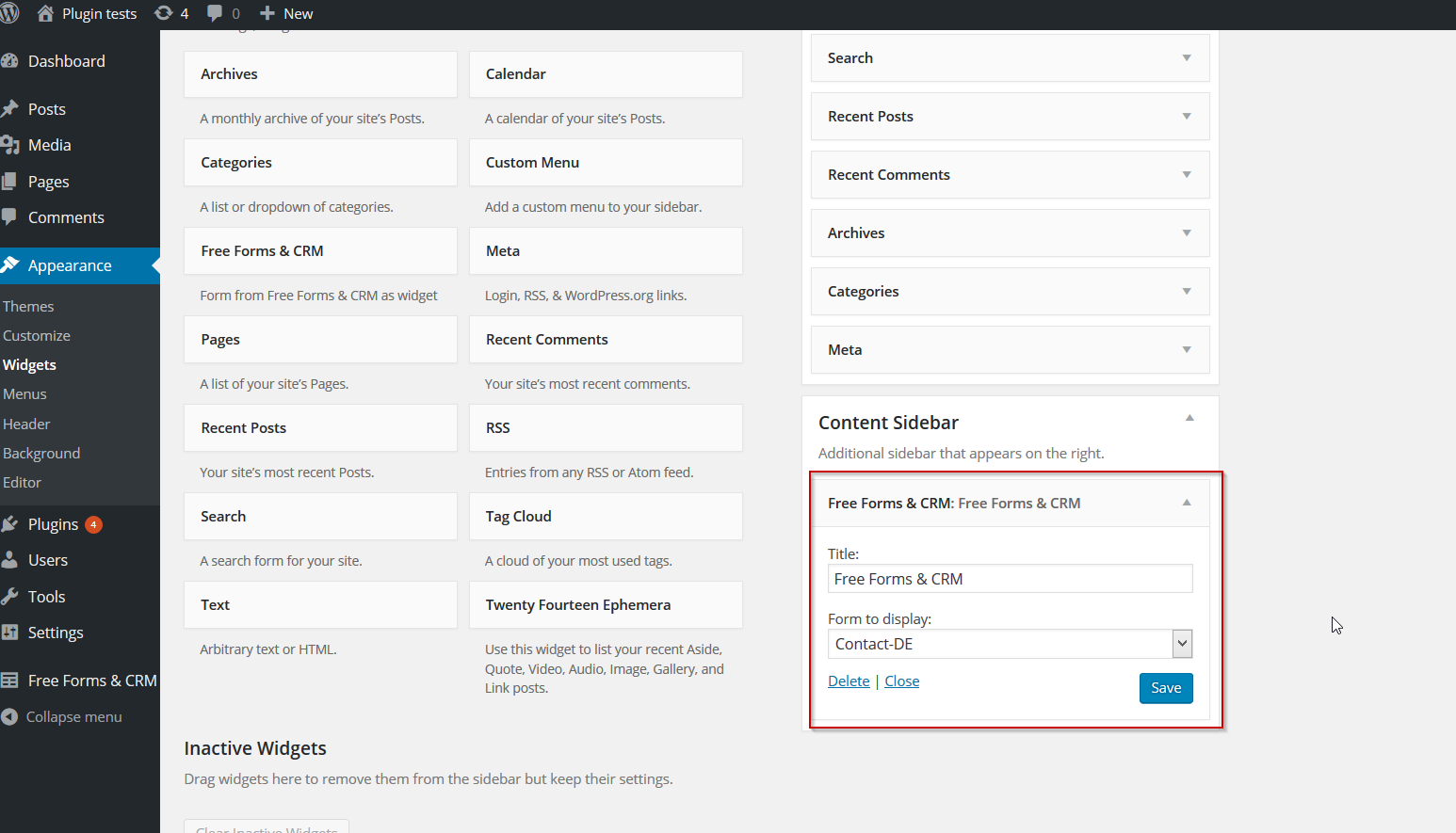 Drag fields into the forms - form builder