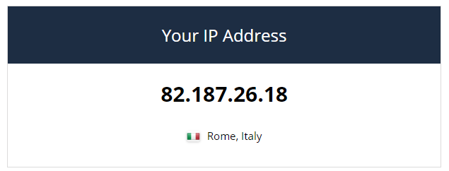 The IP lookup widget shown (long banner view for full page)