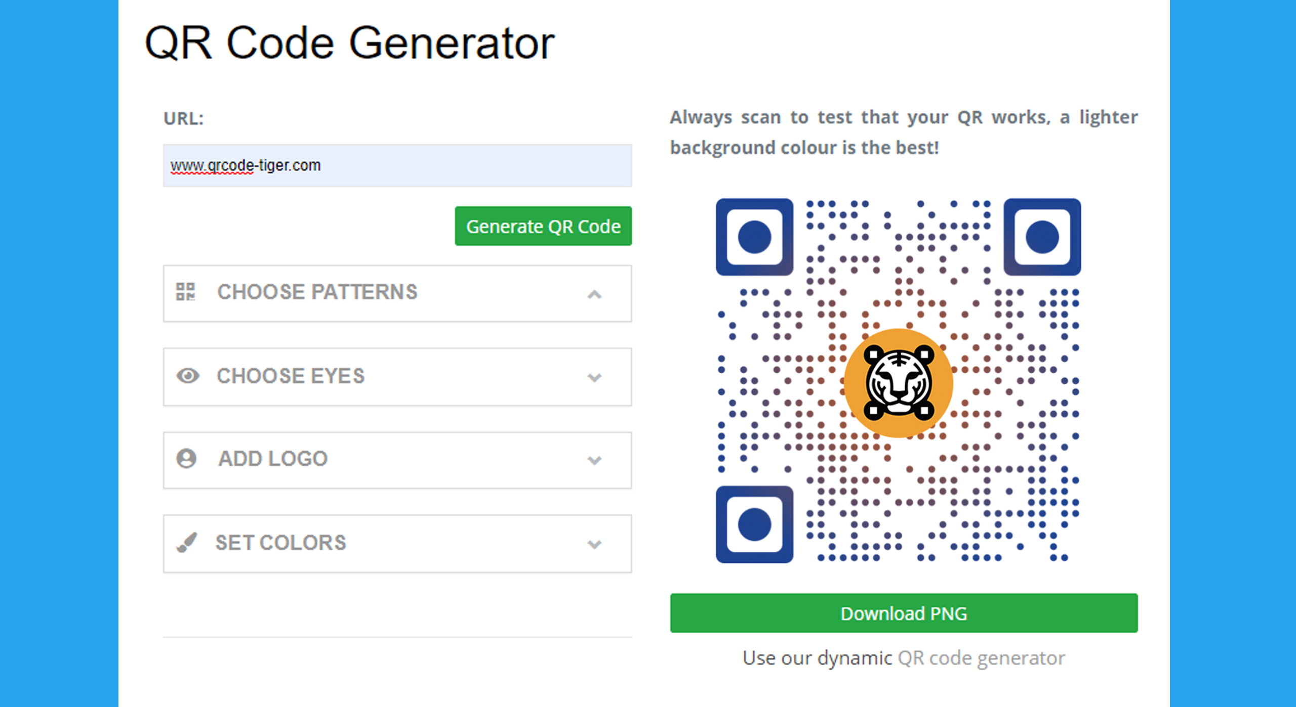 QRTiger - Make a static QR code with logo for Free!
