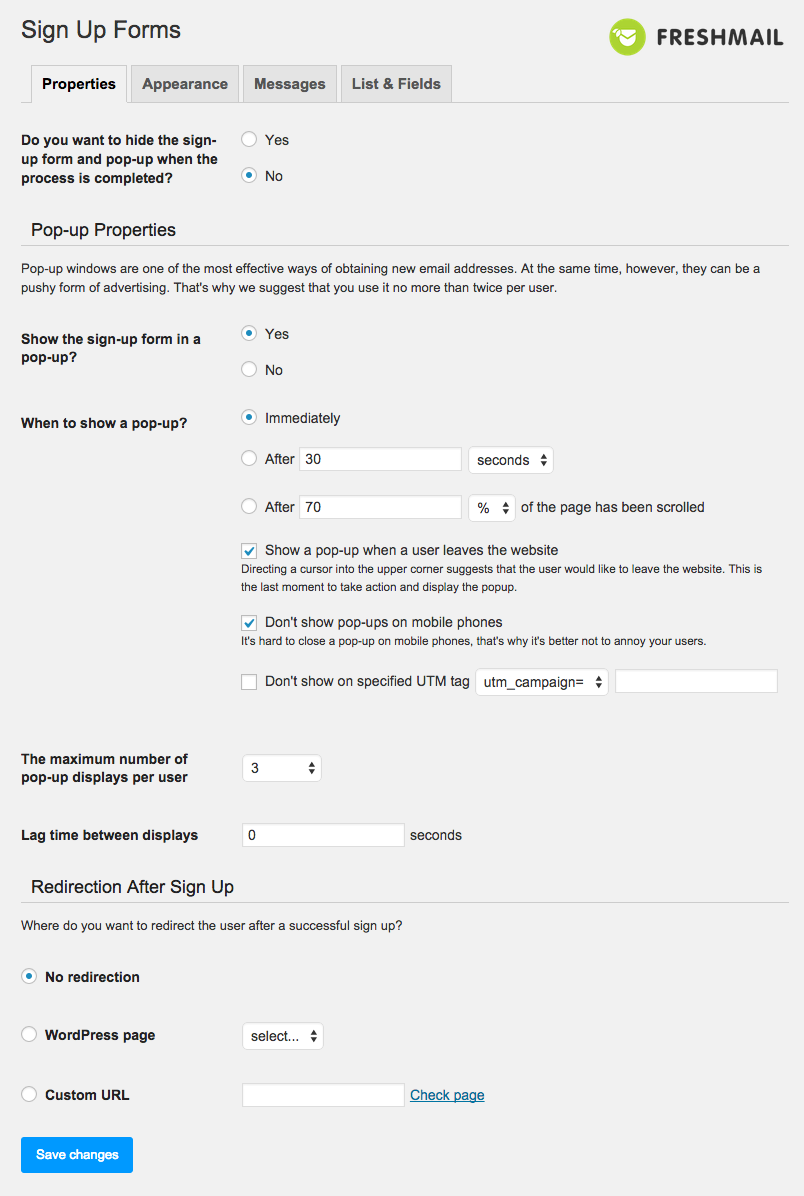 You can display the sign-up form as a popup and define the criteria of its display