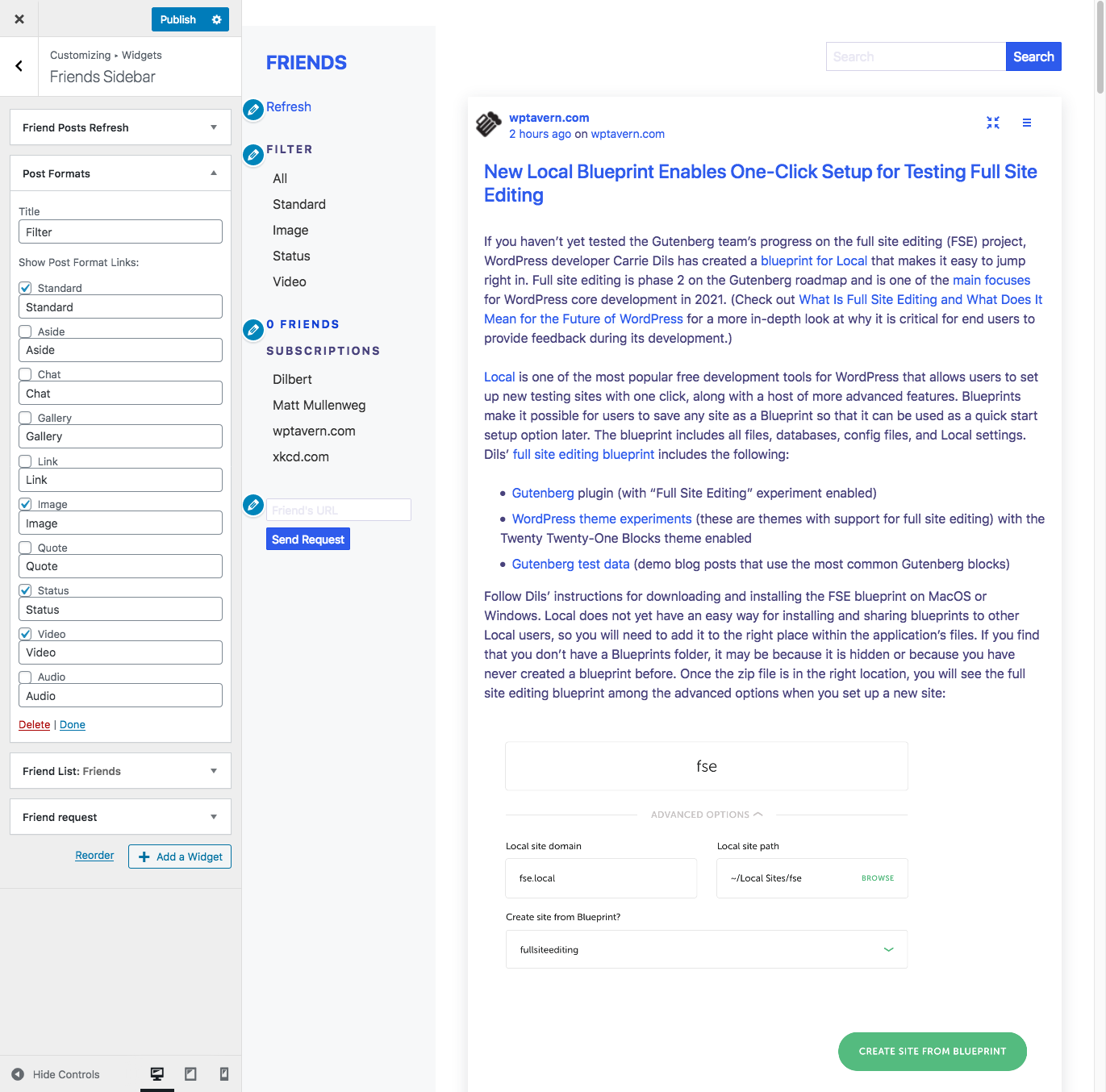 Use the customizer to adapt it to your liking