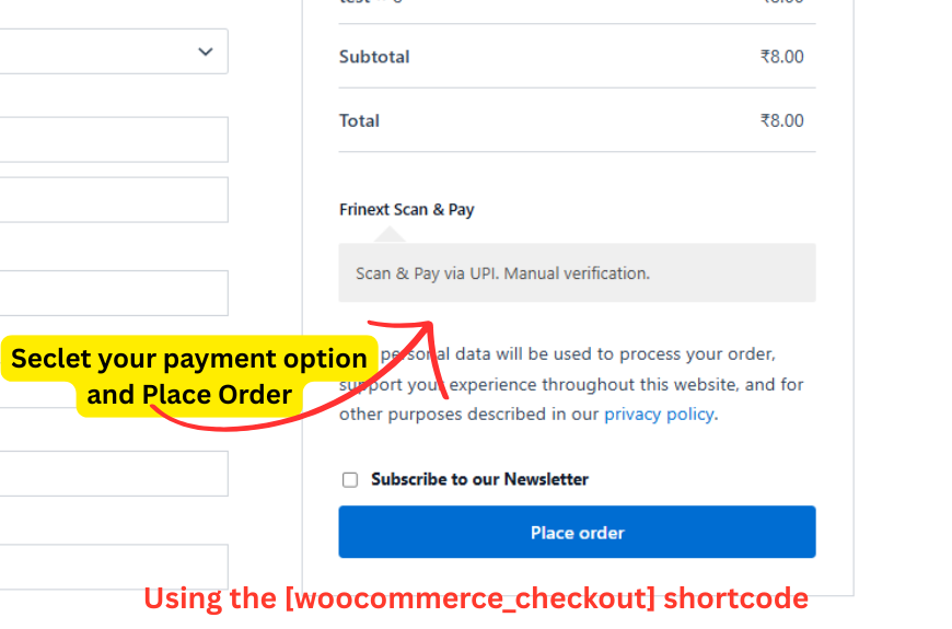 Upload payment proof