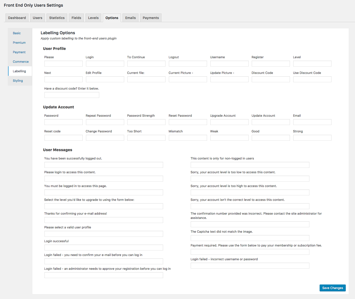 The "Dashboard" admin screen showing recent user activity