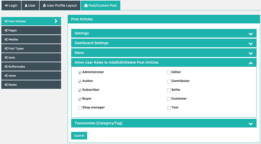 Add Taxonomy - Basic Settings