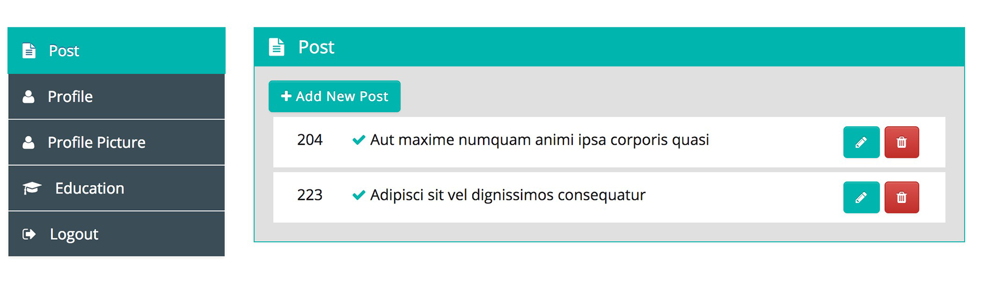 Frontend Dashboard Settings | Post | Settings