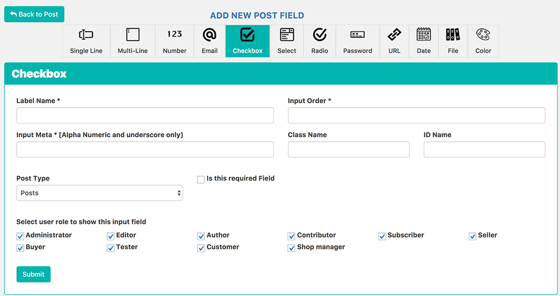 Frontend Dashboard Settings | Post | Dashboard Settings