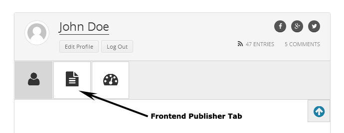 **Frontend Publisher Tab**