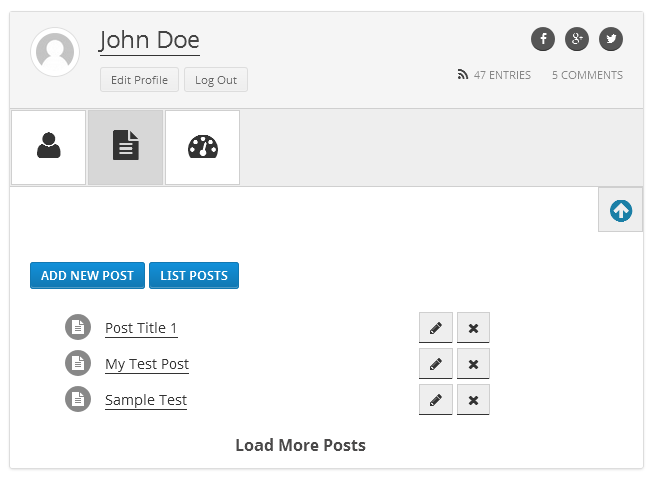 **Frontend Posts List**