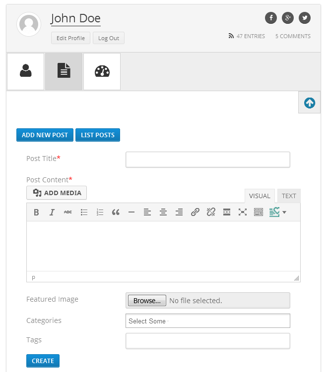 **Frontend Post Edit**
