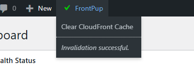 Non-intrusive Clear CloudFront cache from WordPress admin bar successful!