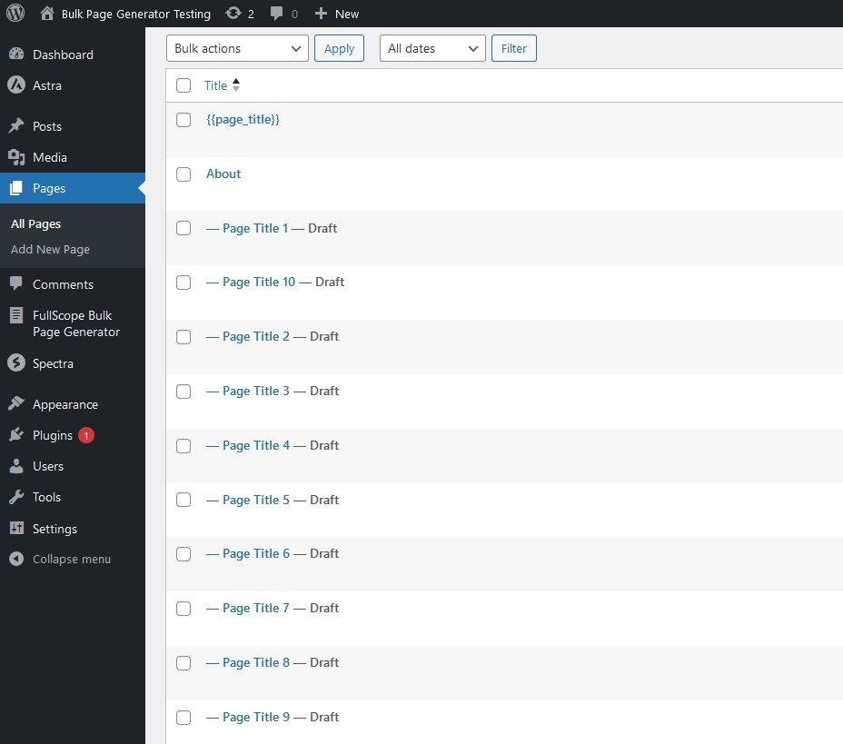 New pages nested under parent