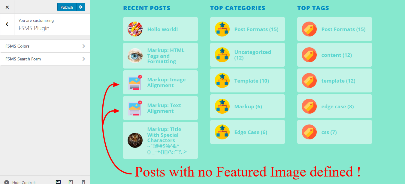 Posts with no Featured Image defined.