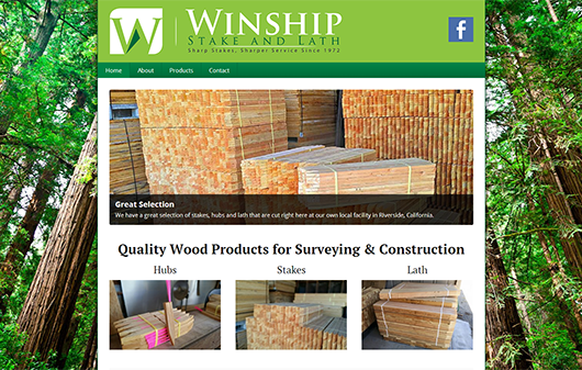 Example screenshot of a forest background image being used for a wood products company.