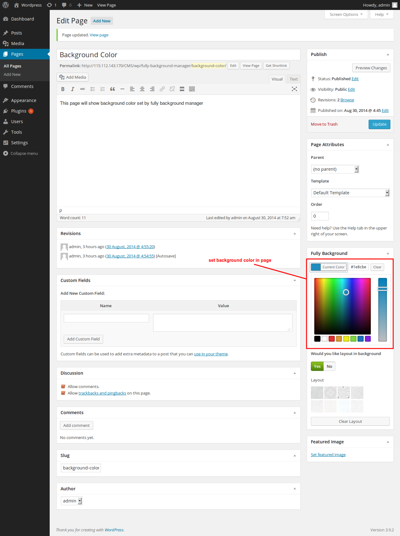 Select background color what you want