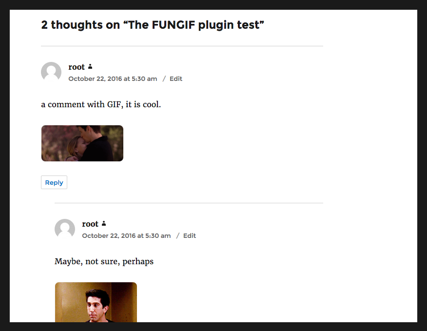 Comments with GIFs