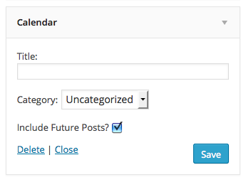 New Calendar Widget with Category and "Include Future Posts" Checkbox