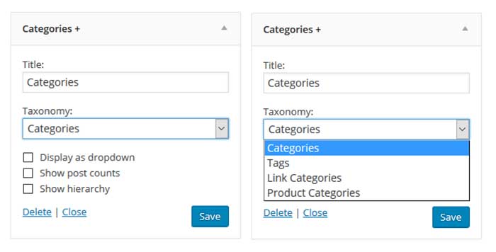 Widget Options