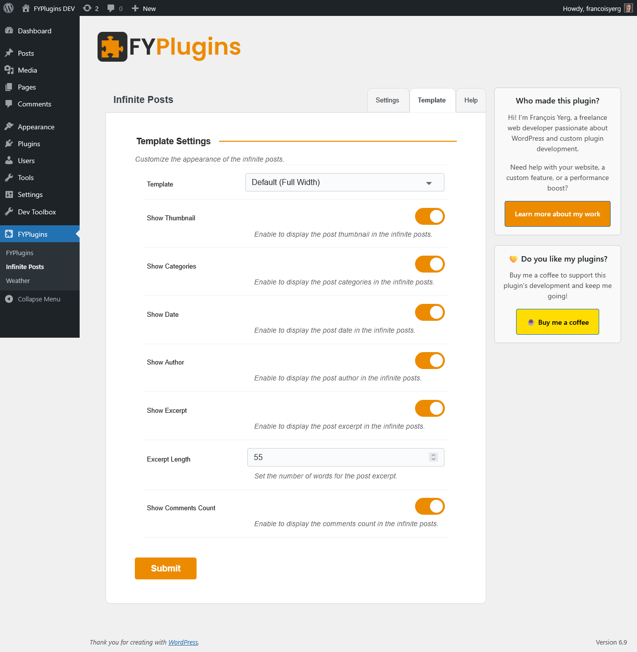 **Choose from 8 professional templates** – Works perfectly with any WordPress theme, no coding needed