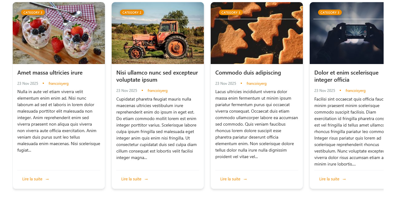 **Horizontal slider template** – Perfect for featured posts and creating visual interest