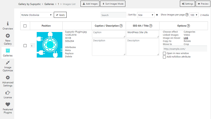 Create and manage galleries from a simple, easy-to-use interface.