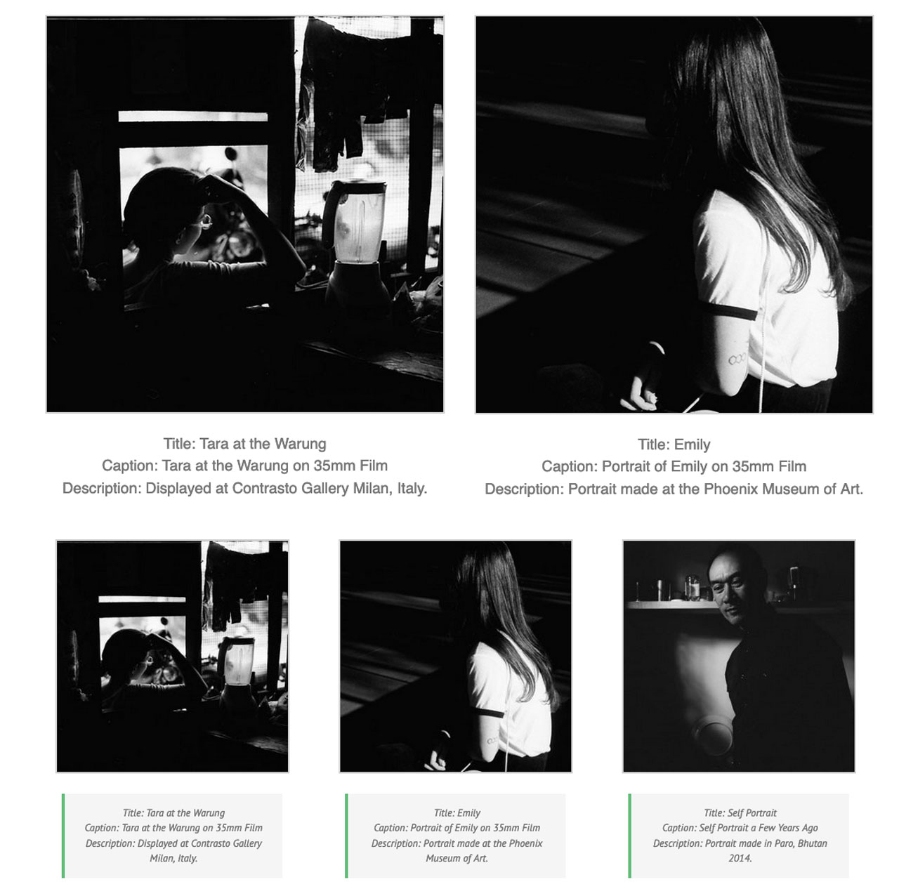 Another example of displaying title, caption, and description with moody styling using GIC