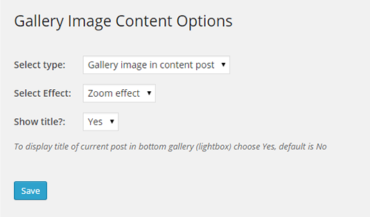 Options page