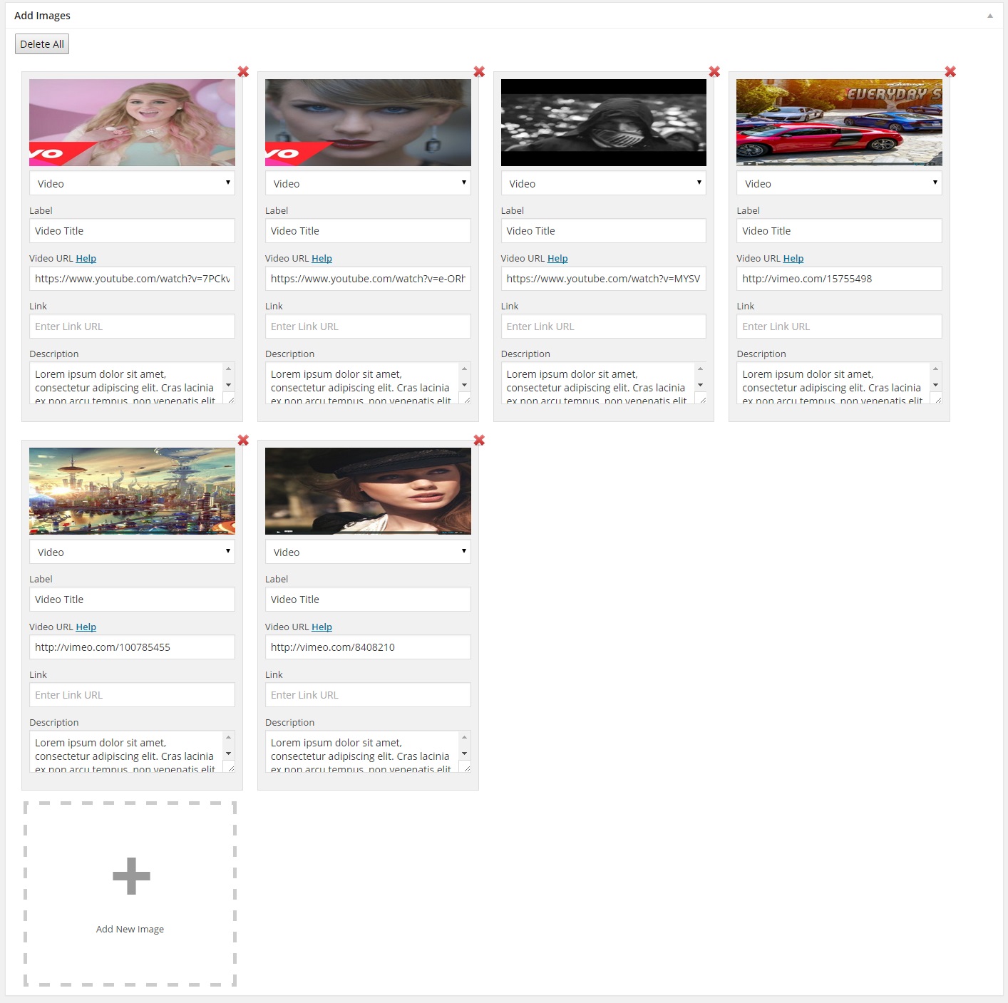 Gallery Multiple Image Uploader Area