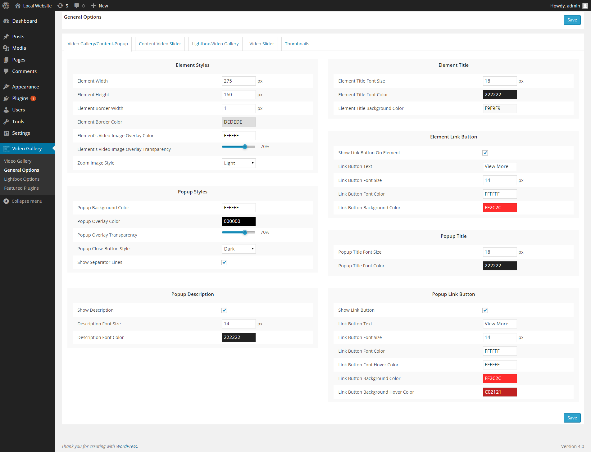 [WordPress Video Gallery view 3](https://demo.huge-it.com/wordpress-plugins-video-gallery-content-popup) - Content Popup