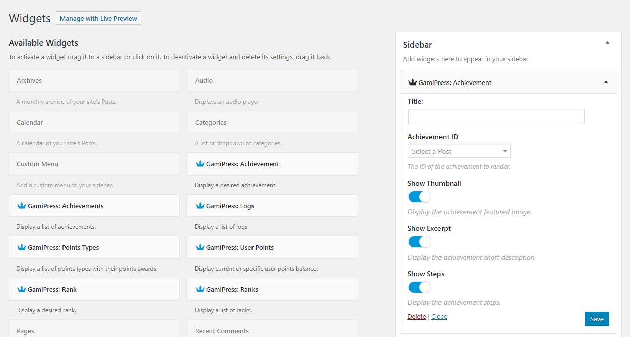 Configure as many points types as you like: Credits, Gems, Coins, etc.