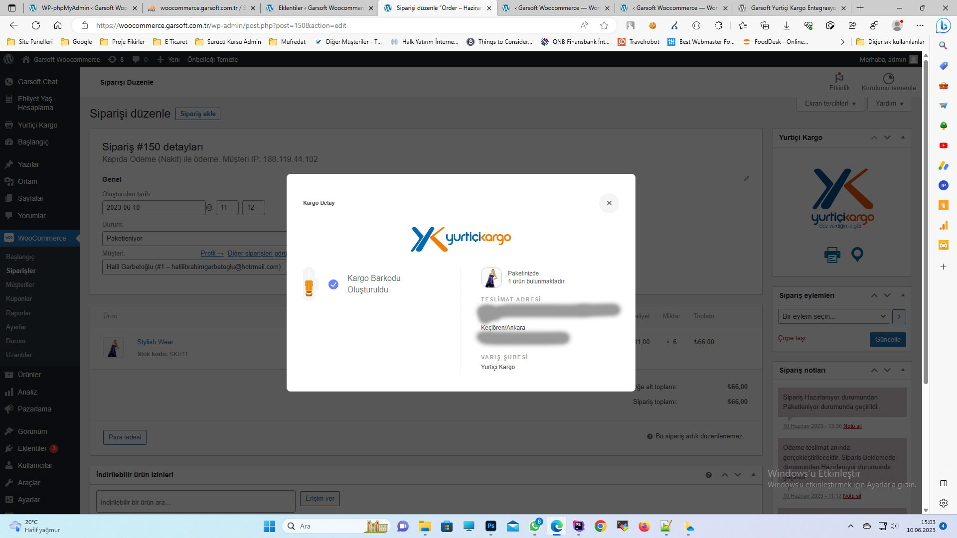 Admin Detaylı Kargo Hareketleri