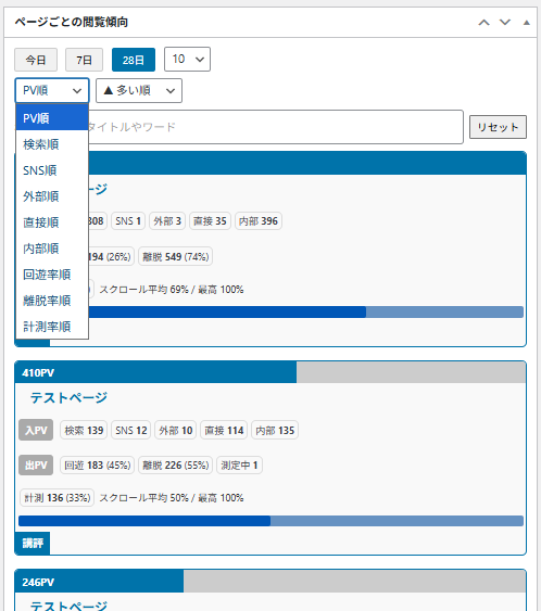Pro: Page-level behavior analysis — sorting options by traffic source, exit rate, or scroll depth.