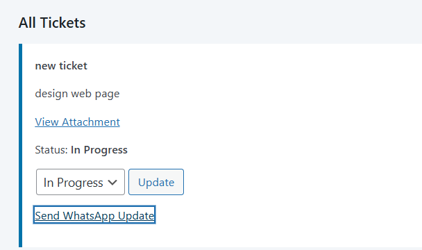 Ticket progress tracking for freelancers.