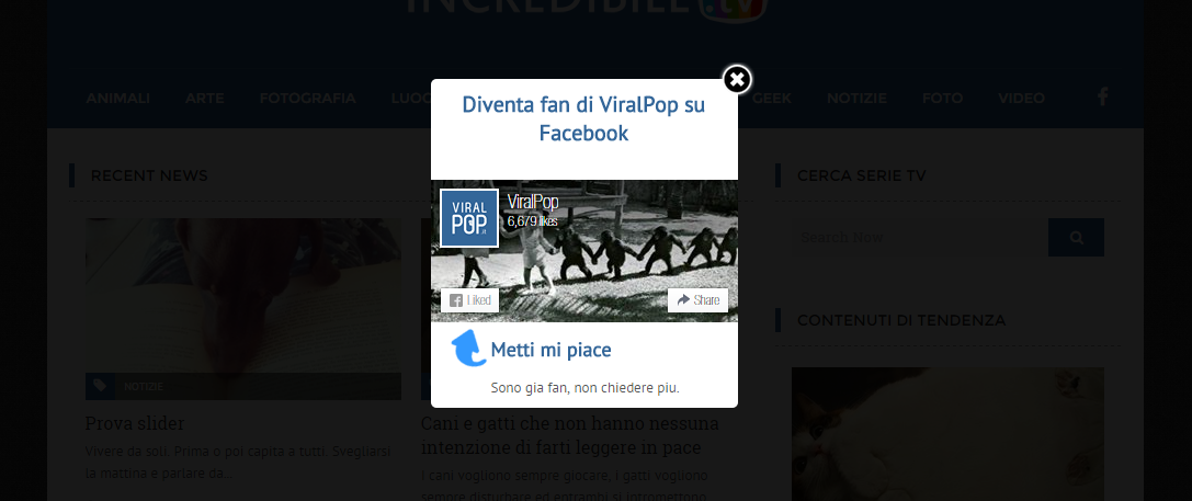 Facebook Page Plugin overlay example