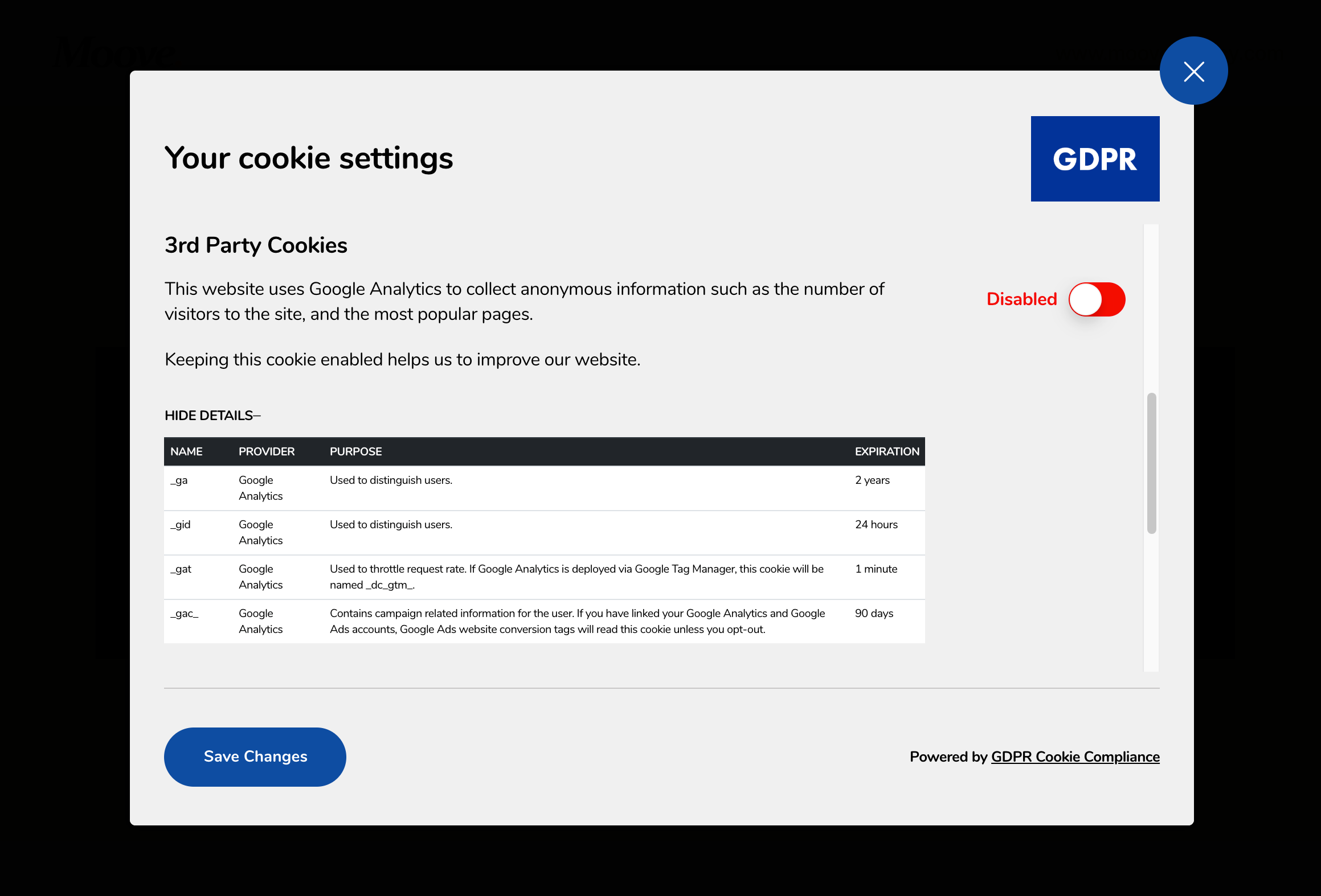 GDPR Cookie Compliance - Front-end - Strictly Necessary Cookies