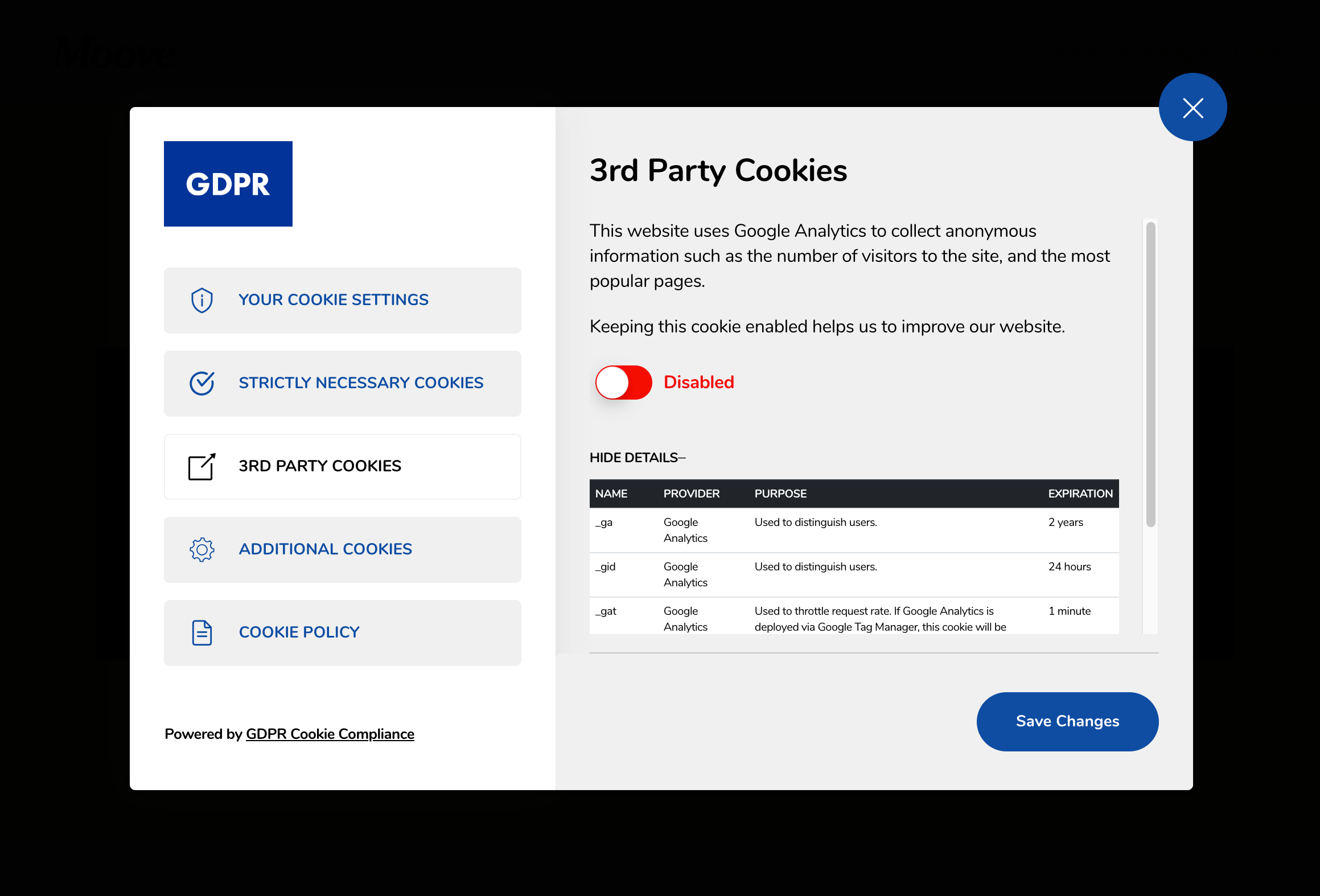 GDPR Cookie Compliance - Front-end - 3rd Party Cookies