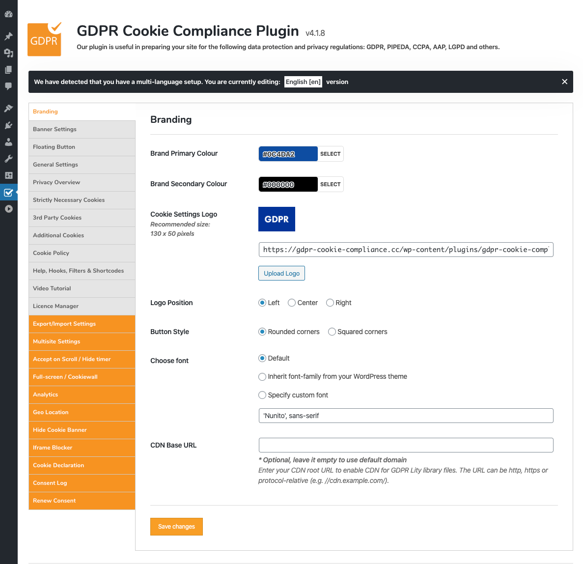 GDPR Cookie Compliance - Front-end - Cookie Policy