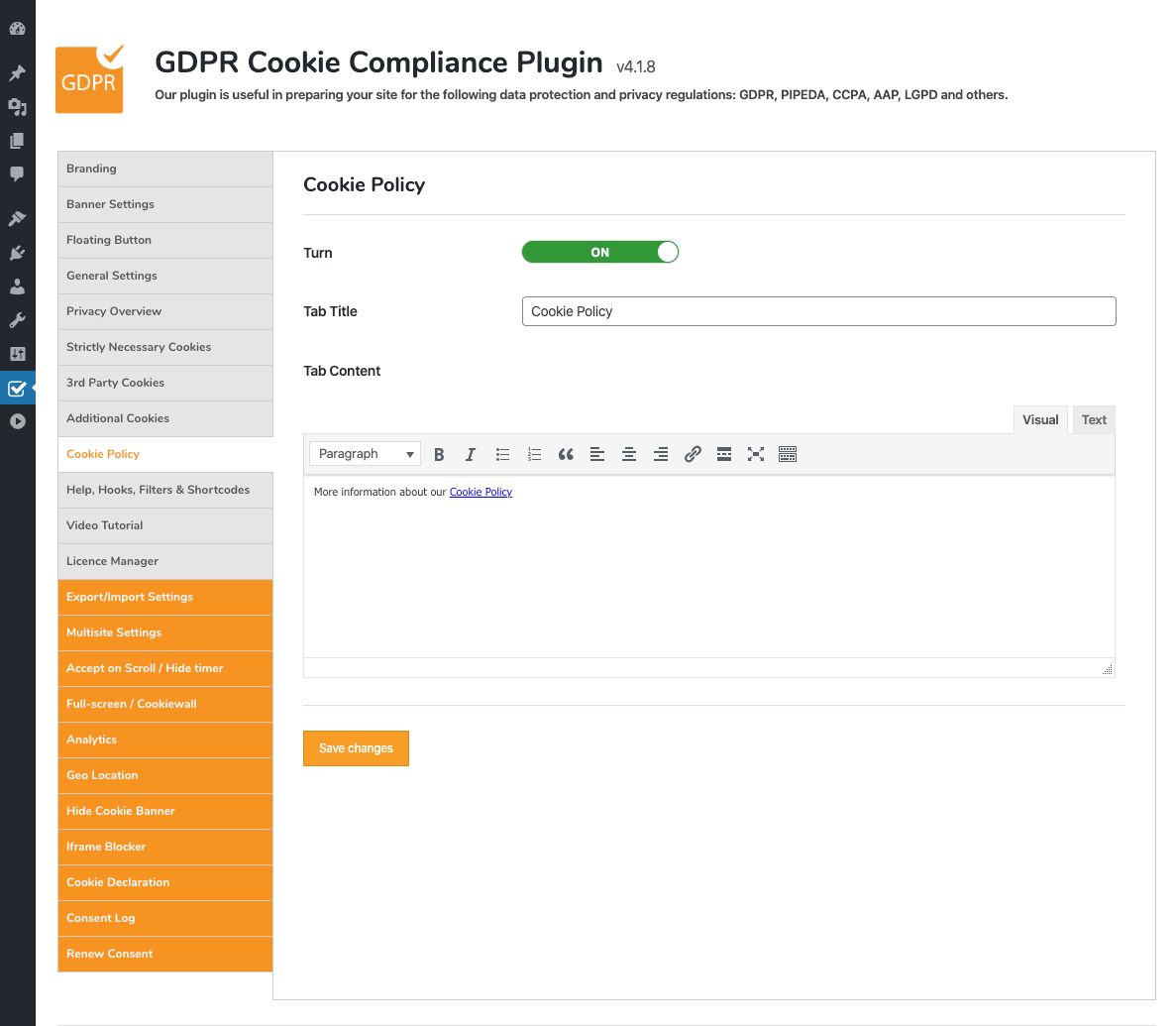 GDPR Cookie Compliance - Admin - Floating Button