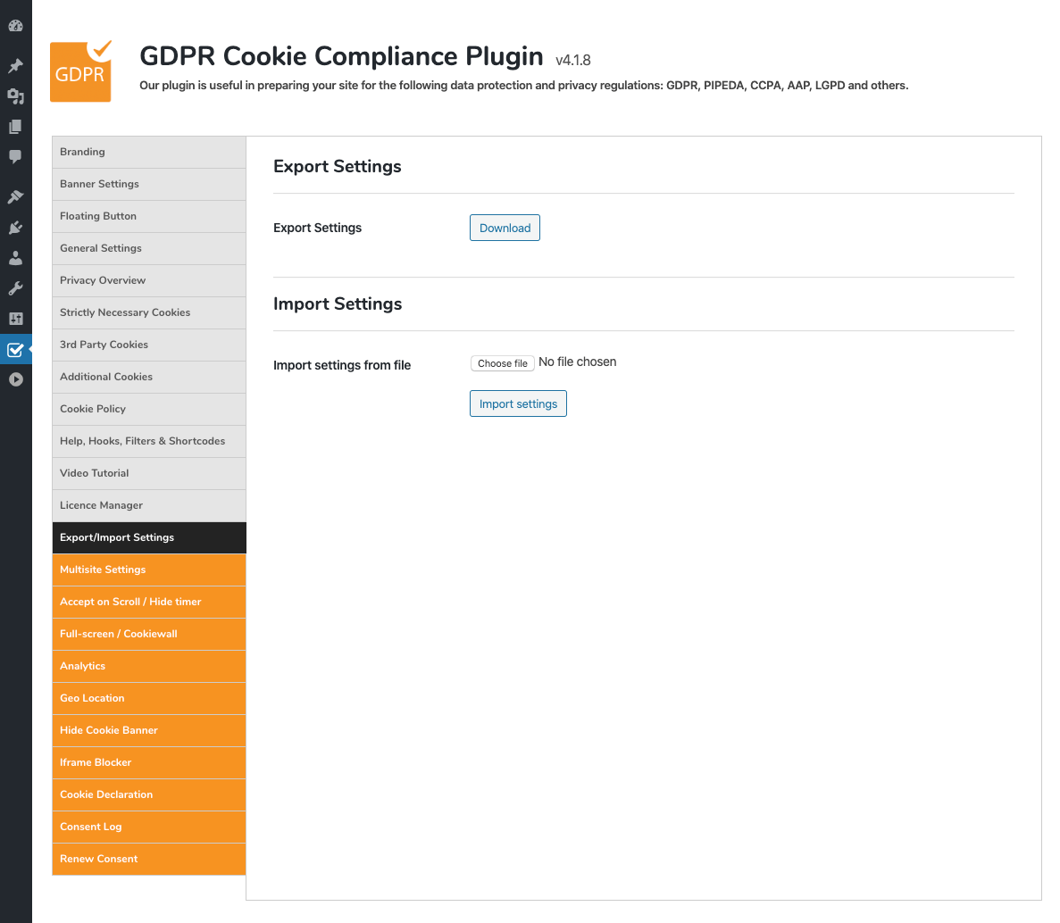 GDPR Cookie Compliance - Admin - Additional Cookies (GTM Example Head)