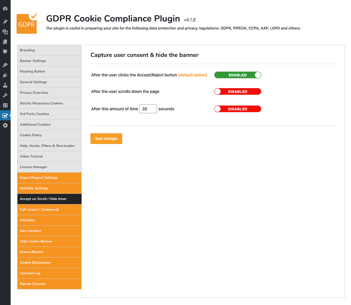 GDPR Cookie Compliance - Admin - Cookie Policy