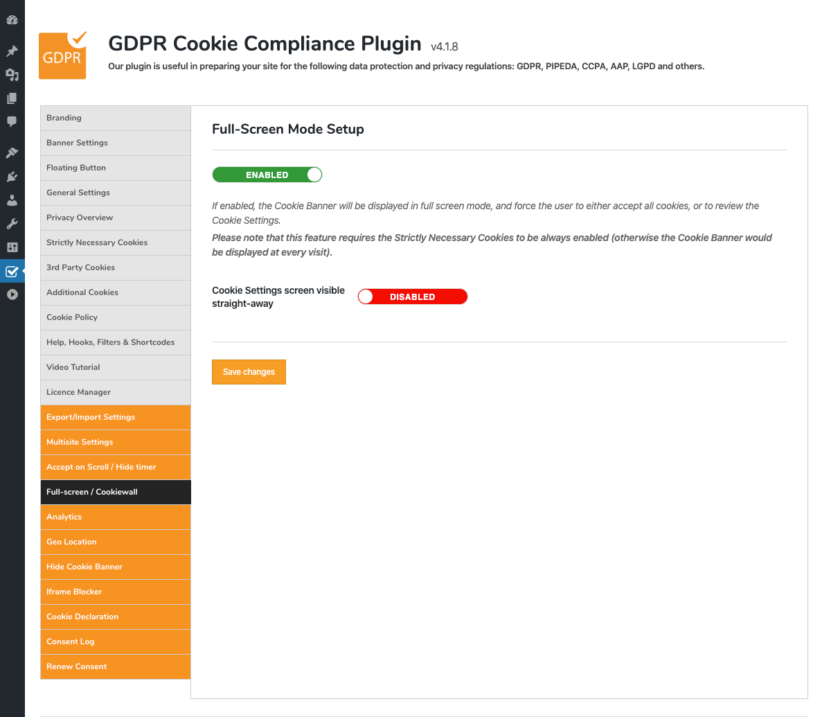 GDPR Cookie Compliance - Admin - Help - Hooks & Filters