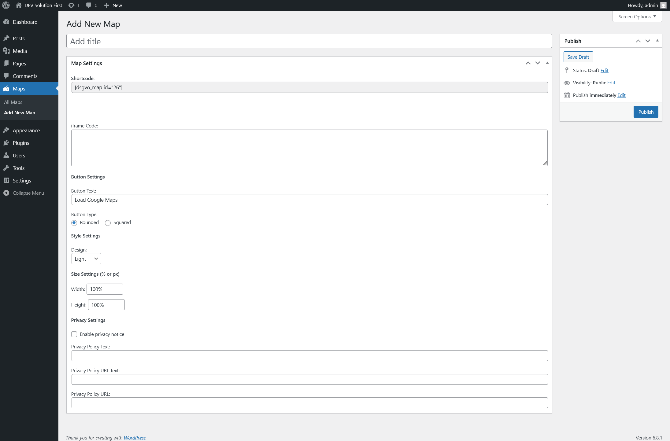 **Add/Edit map** screen with no input.